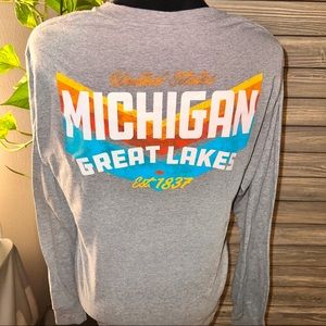 2 Colors & Sizes - Michigan - Great Lakes Est. 1837 - Long Sleeve Tee Shirt -